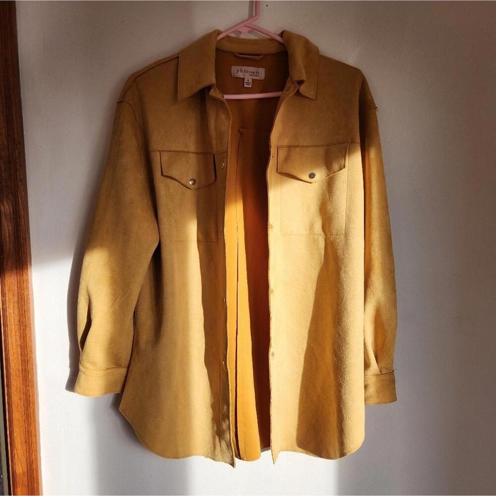 Anthropologie Mustard Suede Shacket SMALL - Picture 2 of 6